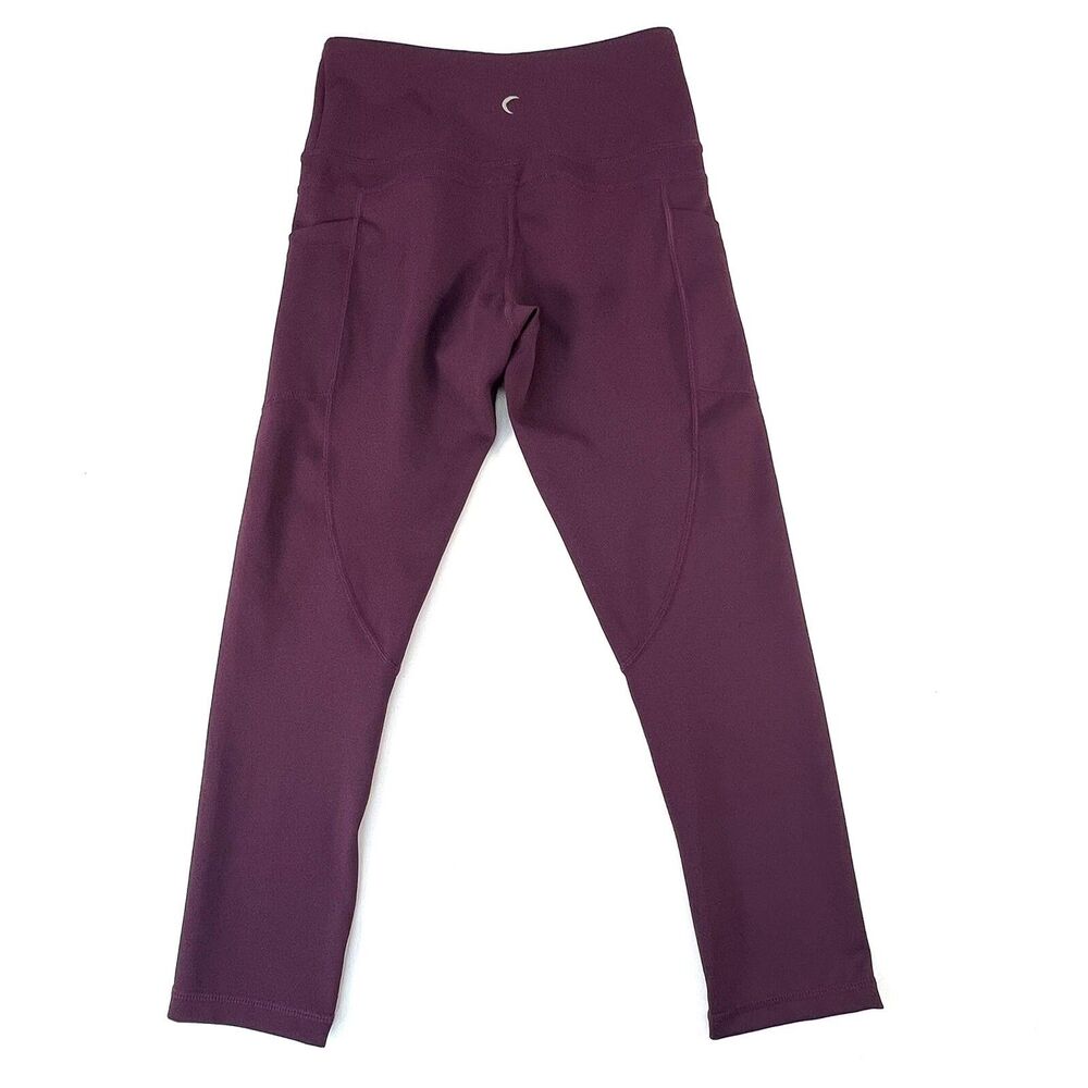 Zyia Active Plum Purple Maroon Light N Tight Pocket Leggings Cropped Size 2